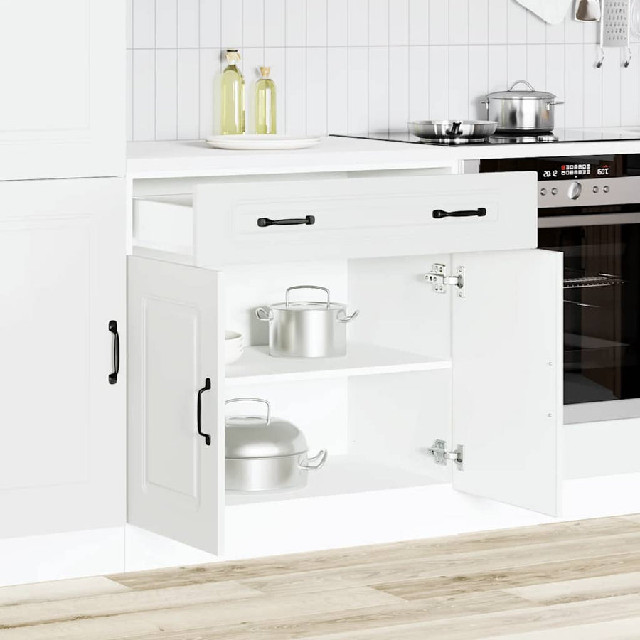 Kitchen Base Cabinet Kalmar White Engineered Wood