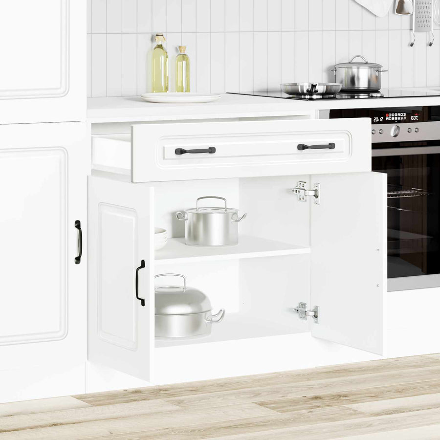 Kitchen Base Cabinet Kalmar White Engineered Wood