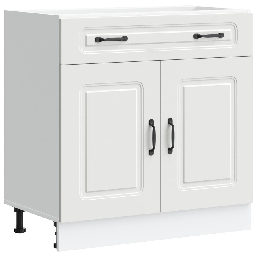 Kitchen Base Cabinet Kalmar White Engineered Wood