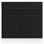 Kitchen Base Cabinet "Kalmar" Black Engineered Wood