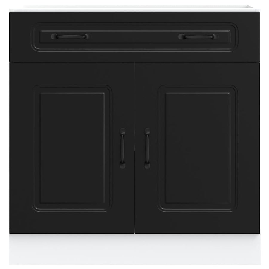Kitchen Base Cabinet "Kalmar" Black Engineered Wood