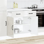 Kitchen Base Cabinet "Kalmar" High Gloss White Engineered Wood