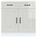 Kitchen Base Cabinet "Kalmar" High Gloss White Engineered Wood