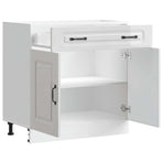 Kitchen Base Cabinet "Kalmar" High Gloss White Engineered Wood