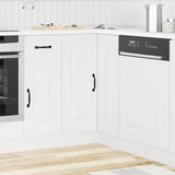 Kitchen Corner Base Cabinet Kalmar White Engineered Wood - Side View