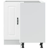 Kitchen Corner Base Cabinet Kalmar White Engineered Wood - 45-Degree Angle