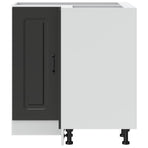 Kitchen Corner Base Cabinet "Kalmar" Black Engineered Wood