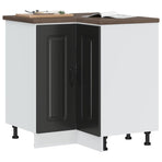 Kitchen Corner Base Cabinet "Kalmar" Black Engineered Wood