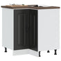 Kitchen Corner Base Cabinet "Kalmar" Black Engineered Wood