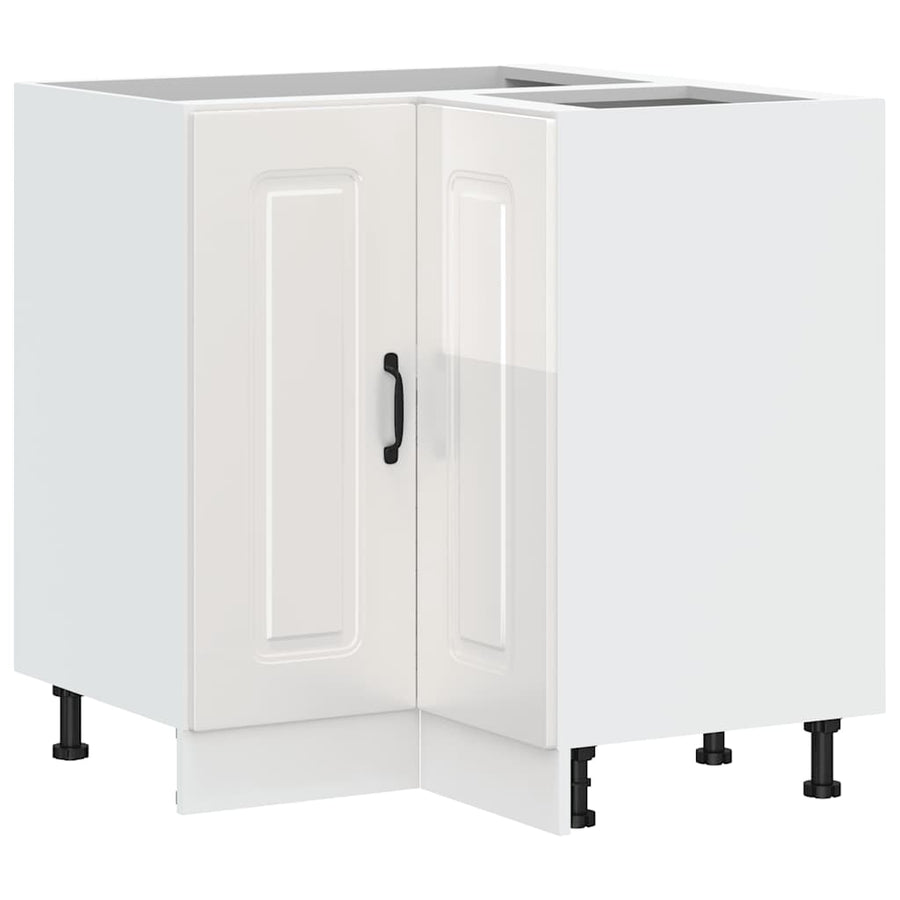 Kitchen Corner Base Cabinet "Kalmar" High Gloss White