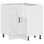 Kitchen Corner Base Cabinet "Kalmar" High Gloss White