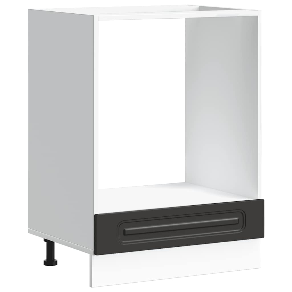 Oven Cabinet "Kalmar" Black Engineered Wood