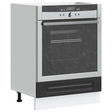 Oven Cabinet "Kalmar" Black Engineered Wood