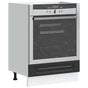 Oven Cabinet "Kalmar" Black Engineered Wood