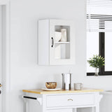 Kitchen Wall Cabinet with Glass Door Kalmar White Engineered Wood - Side View
