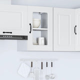 Kitchen Wall Cabinet with Glass Door Kalmar White Engineered Wood - Top-Down View