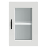 Kitchen Wall Cabinet with Glass Door Kalmar White Engineered Wood - Rear View