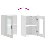 Kitchen Wall Cabinet with Glass Door Kalmar White Engineered Wood - Extra Image