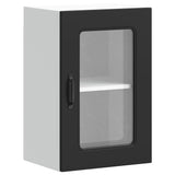Kitchen Wall Cabinet with Glass Door "Kalmar" Black Engineered Wood