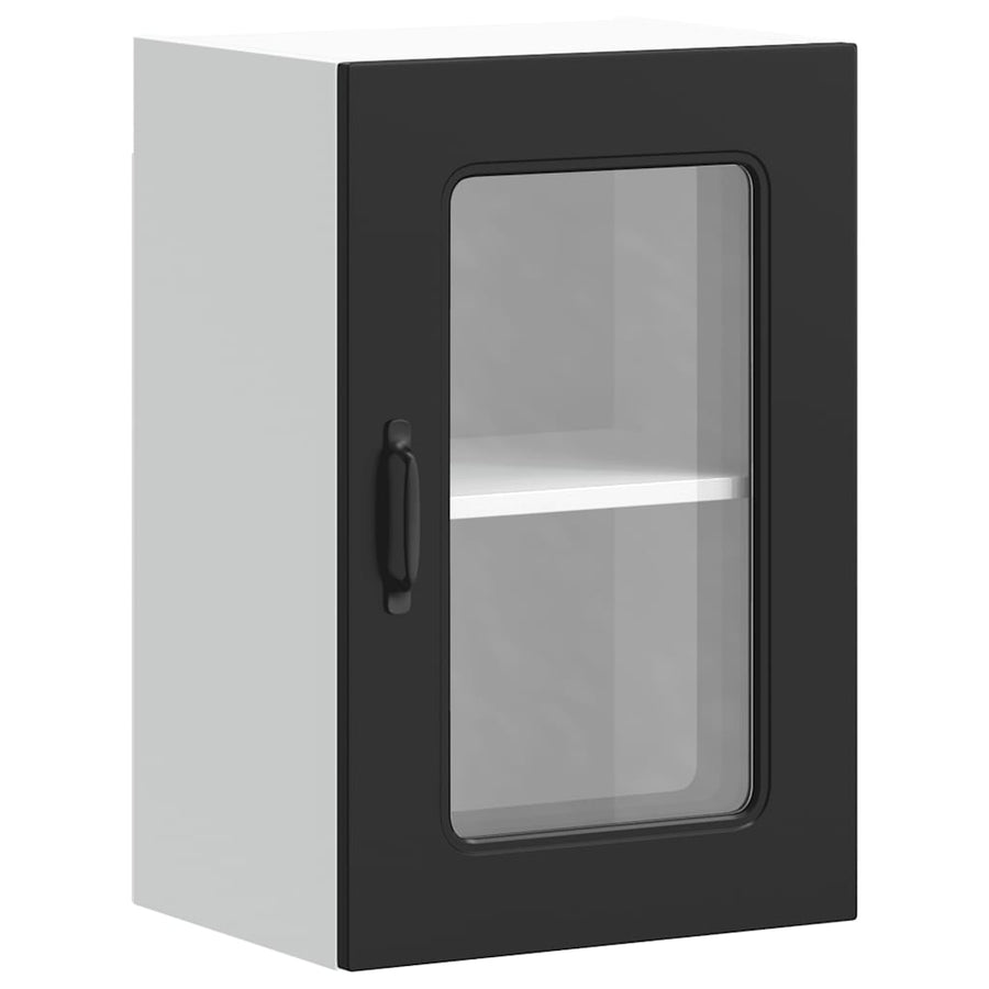 Kitchen Wall Cabinet with Glass Door "Kalmar" Black