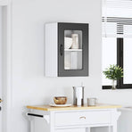 Kitchen Wall Cabinet with Glass Door "Kalmar" Black