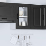Kitchen Wall Cabinet with Glass Door "Kalmar" Black