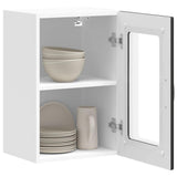 Kitchen Wall Cabinet with Glass Door "Kalmar" Black Engineered Wood
