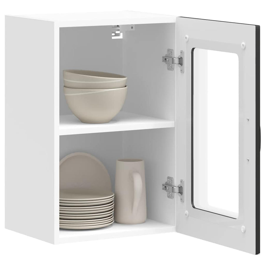 Kitchen Wall Cabinet with Glass Door "Kalmar" Black