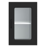 Kitchen Wall Cabinet with Glass Door "Kalmar" Black Engineered Wood