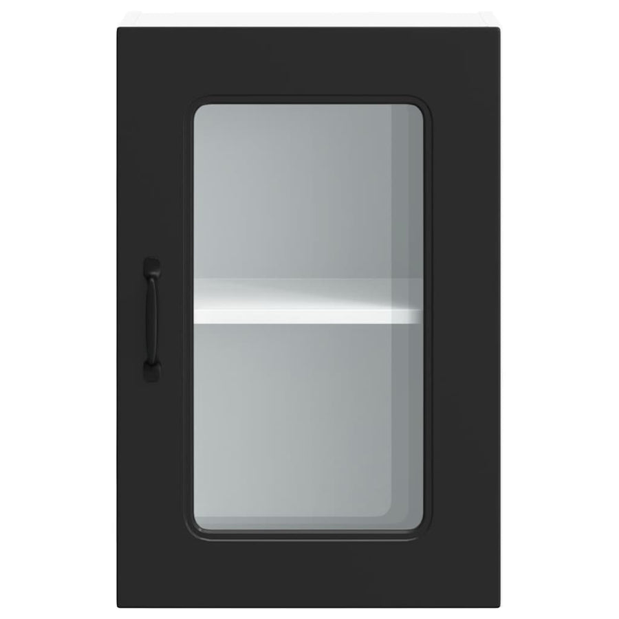 Kitchen Wall Cabinet with Glass Door "Kalmar" Black