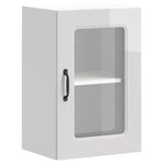 Kitchen Wall Cabinet with Glass Door "Kalmar" High Gloss White