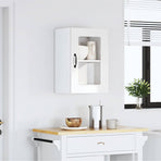 Kitchen Wall Cabinet with Glass Door "Kalmar" High Gloss White