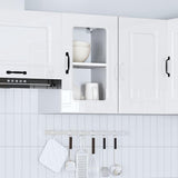 Kitchen Wall Cabinet with Glass Door "Kalmar" High Gloss White Engineered Wood