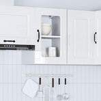 Kitchen Wall Cabinet with Glass Door "Kalmar" High Gloss White