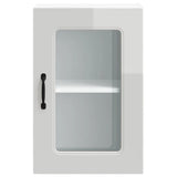 Kitchen Wall Cabinet with Glass Door "Kalmar" High Gloss White Engineered Wood