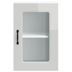Kitchen Wall Cabinet with Glass Door "Kalmar" High Gloss White
