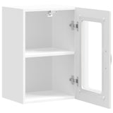 Kitchen Wall Cabinet with Glass Door "Kalmar" High Gloss White Engineered Wood