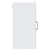 Kitchen Wall Cabinet with Glass Door "Kalmar" High Gloss White Engineered Wood