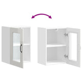 Kitchen Wall Cabinet with Glass Door "Kalmar" High Gloss White Engineered Wood