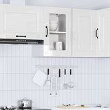 Kitchen Wall Cabinet with Glass Door "Kalmar" High Gloss White Engineered Wood