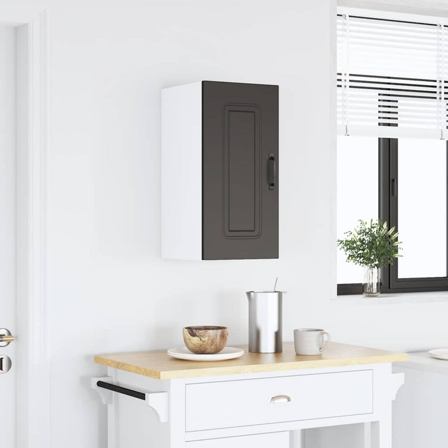 Kitchen Wall Cabinet "Kalmar" Black Engineered Wood