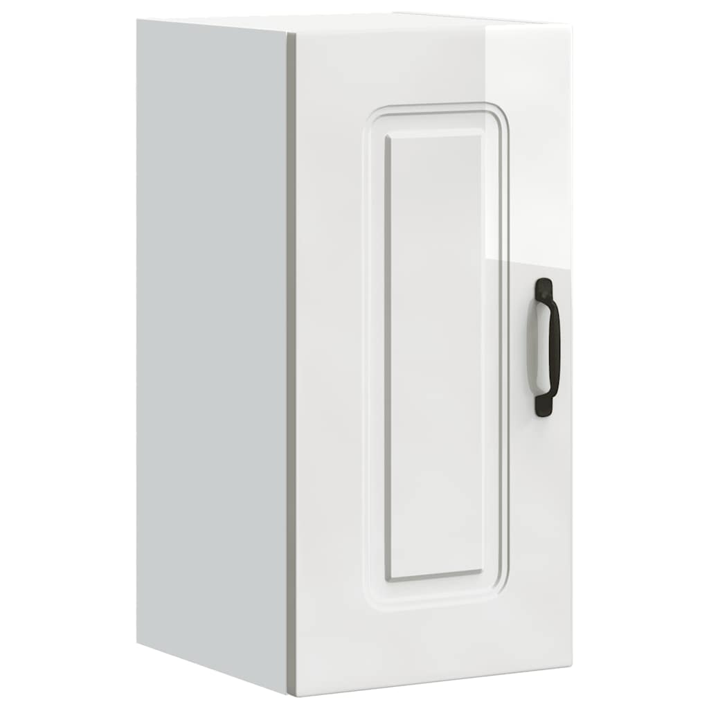 Kitchen Wall Cabinet "Kalmar" High Gloss White Engineered Wood