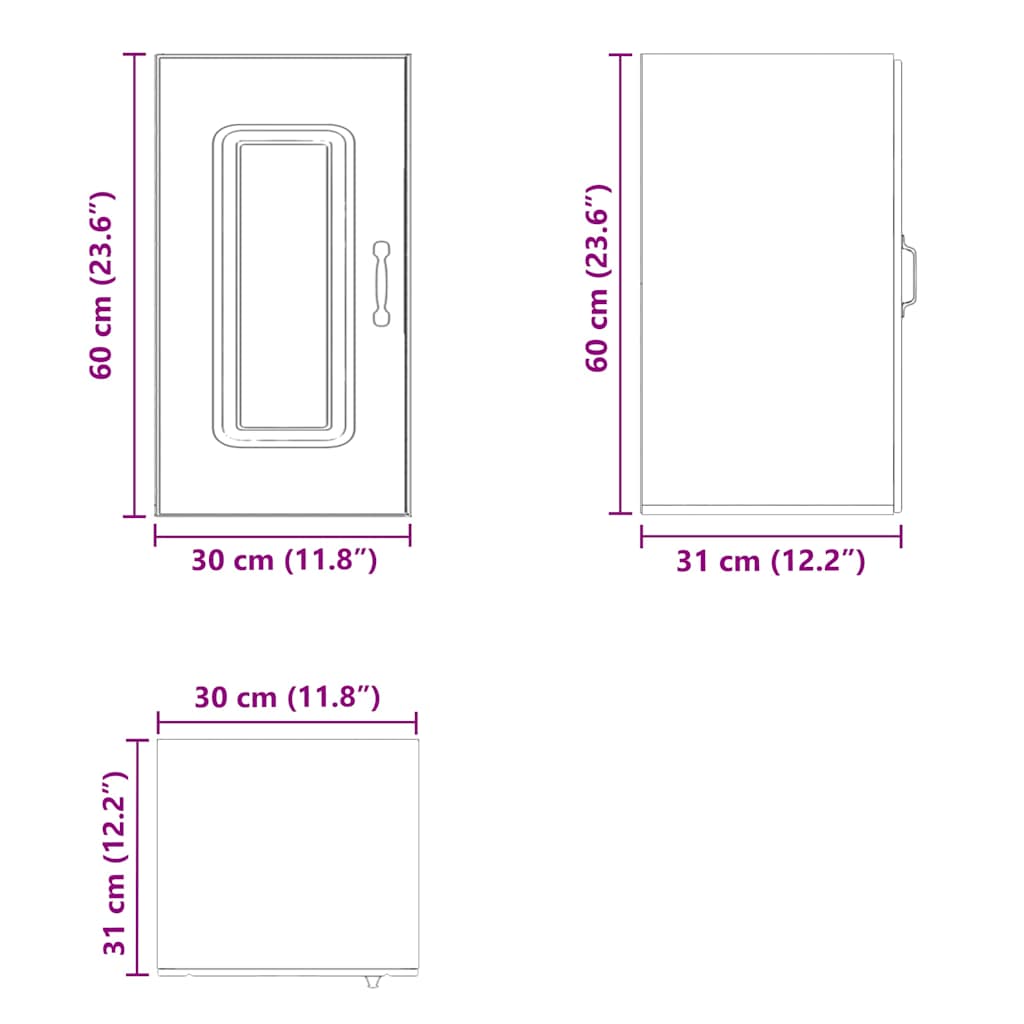 Kitchen Wall Cabinet "Kalmar" High Gloss White Engineered Wood