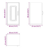 Kitchen Wall Cabinet "Kalmar" High Gloss White Engineered Wood