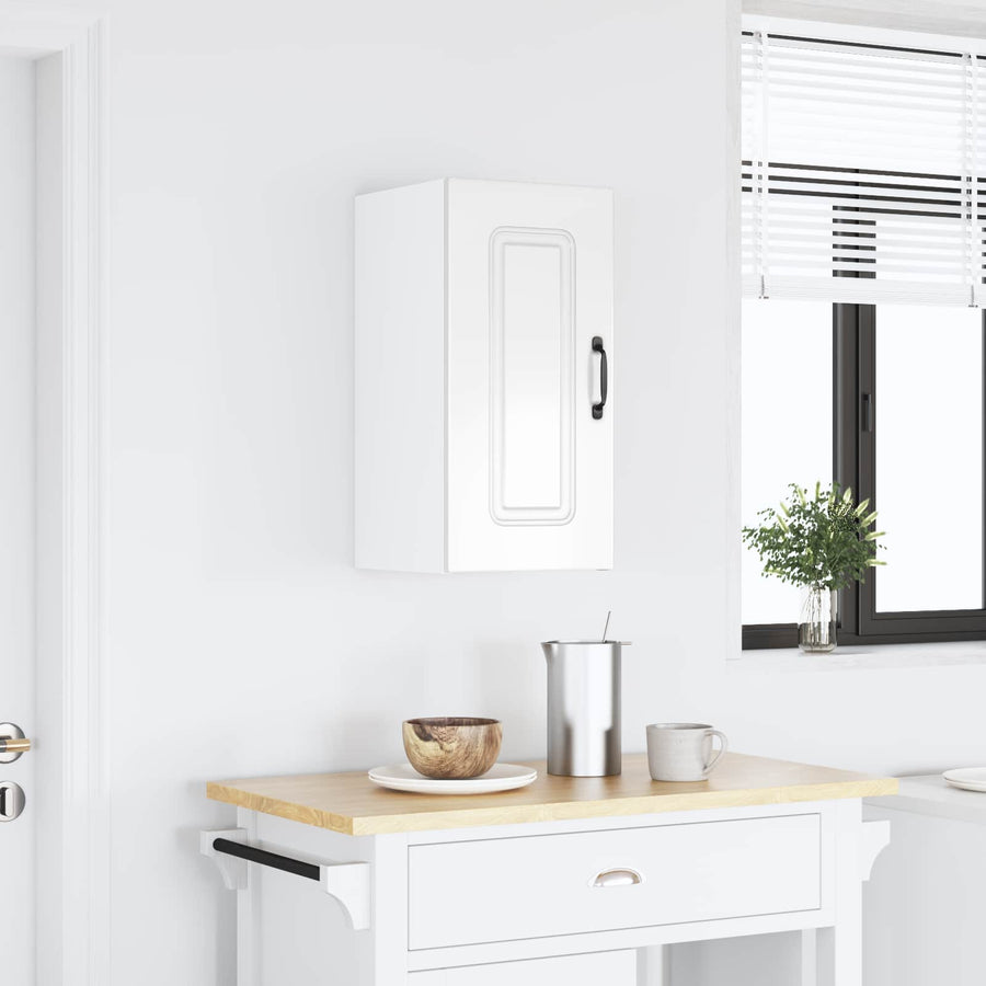 Kitchen Wall Cabinet "Kalmar" High Gloss White Engineered Wood
