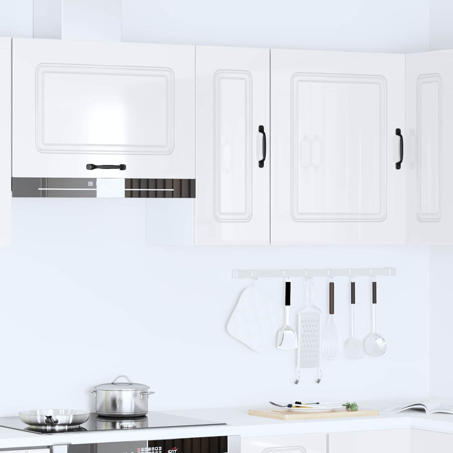 Kitchen Wall Cabinet "Kalmar" High Gloss White Engineered Wood