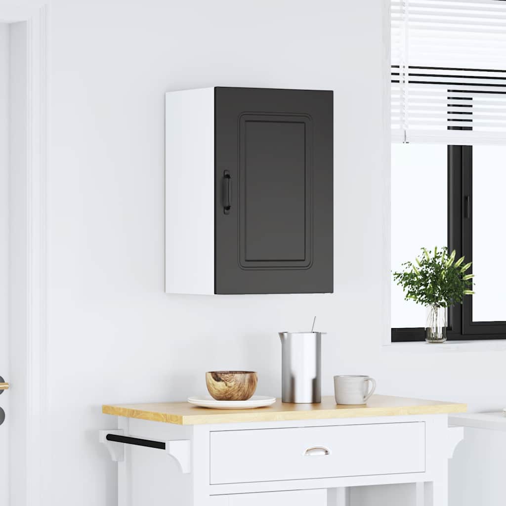 Kitchen Wall Cabinet "Kalmar" Black Engineered Wood