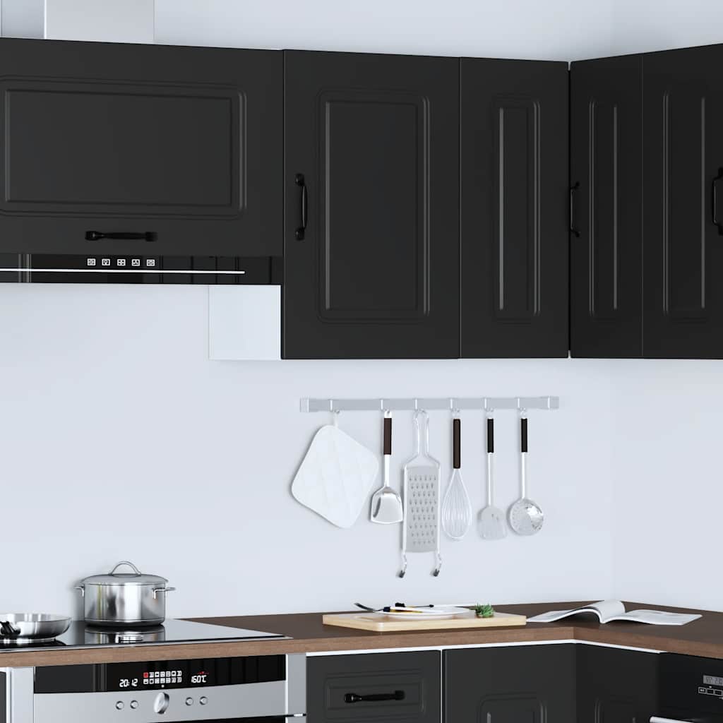 Kitchen Wall Cabinet "Kalmar" Black Engineered Wood