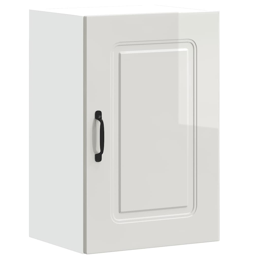 Kitchen Wall Cabinet "Kalmar" High Gloss White Engineered Wood
