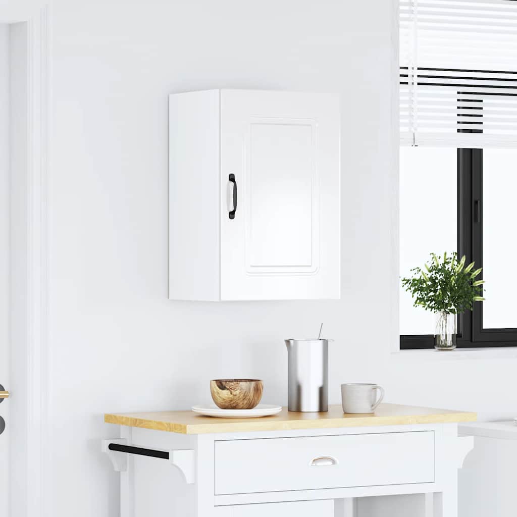 Kitchen Wall Cabinet "Kalmar" High Gloss White Engineered Wood